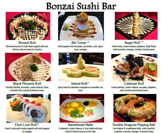 Bonzai Japanese Steakhouse Sushi Restaurant Abilene Texas